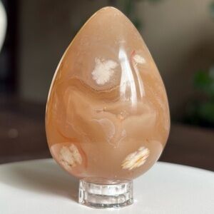Flower Agate Crystal Polished Egg